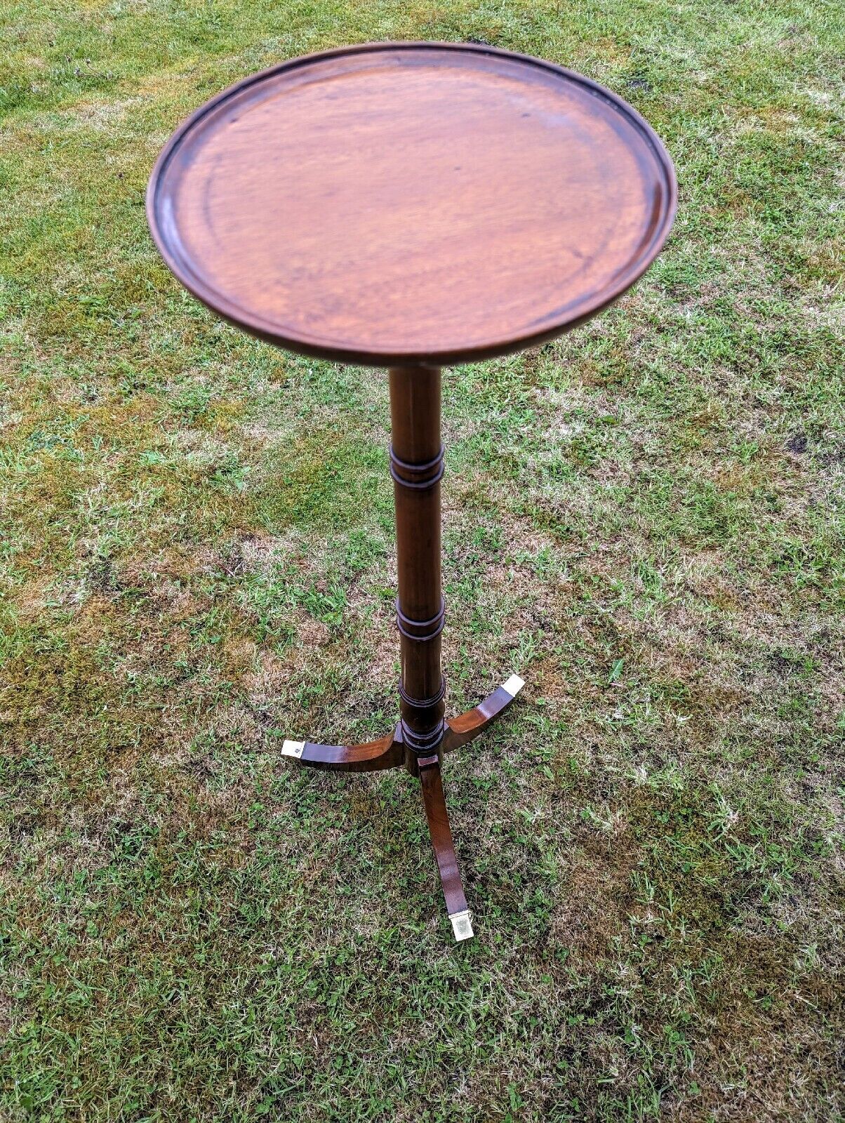 Regency style mahogany jardiniere stand brass caster wheels - Free UK Delivery