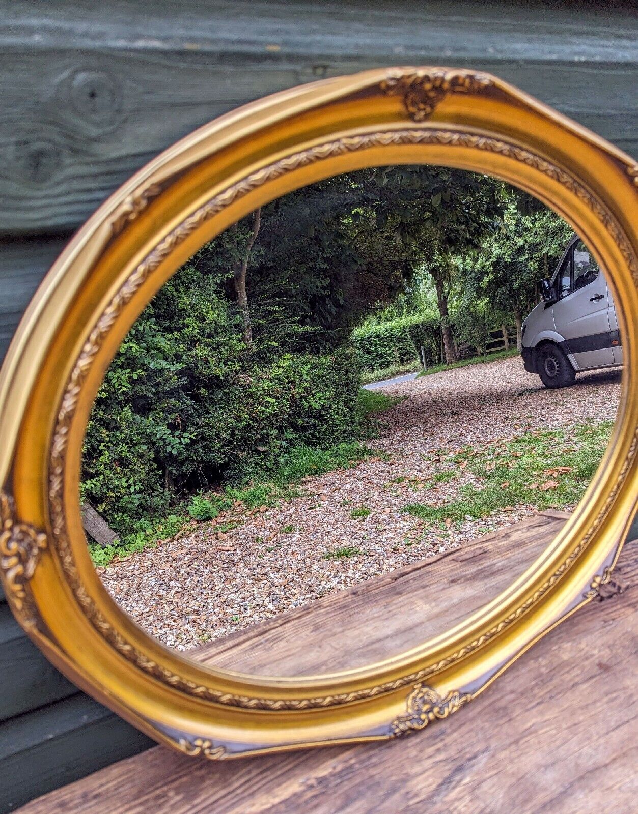 Vintage OVAL GILDED MIRROR