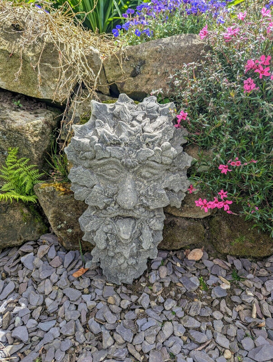 Devonshire greenman English Stone plaque - Free UK Delivery