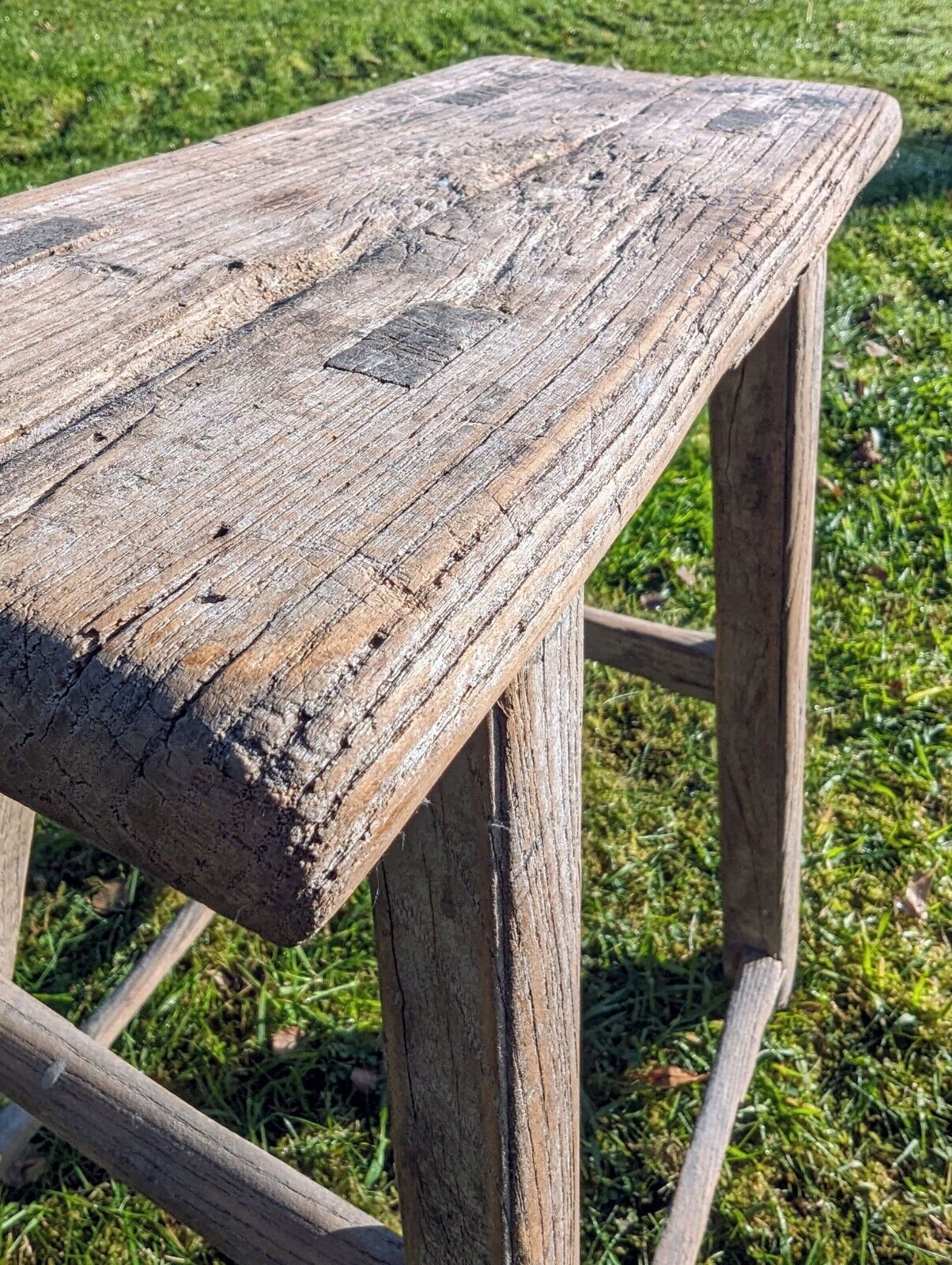 RUSTIC ELM STOOL/SIDE TABLE - BEYONCE