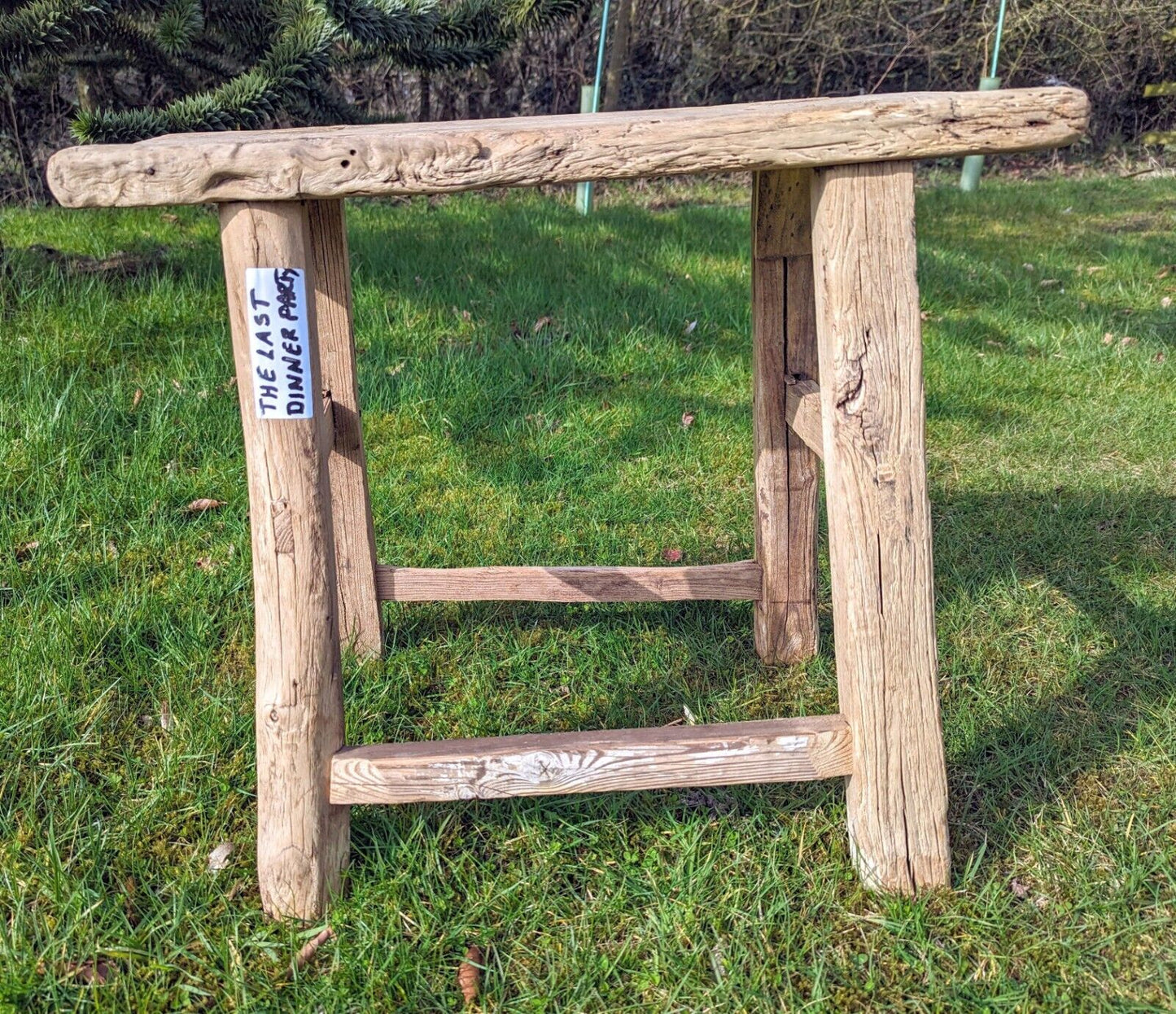 Rustic RECLAIMED VINTAGE ELM STOOL/SIDE TABLE (L.D.P) - DELIVERY AVAILABLE