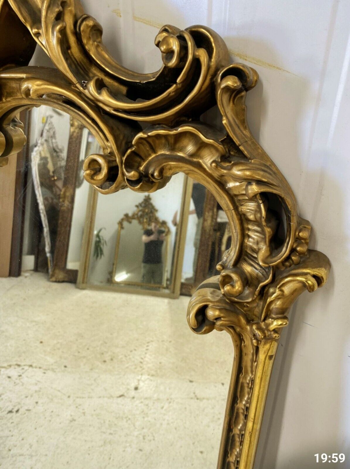 French antique empire Guilded mirror